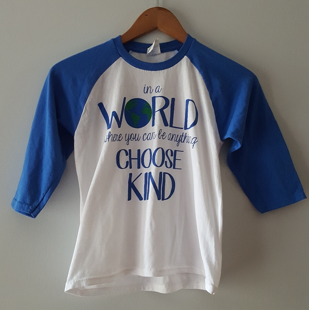 Port & Company In A World Where You Can Be Anything Choose Kind Raglan Small